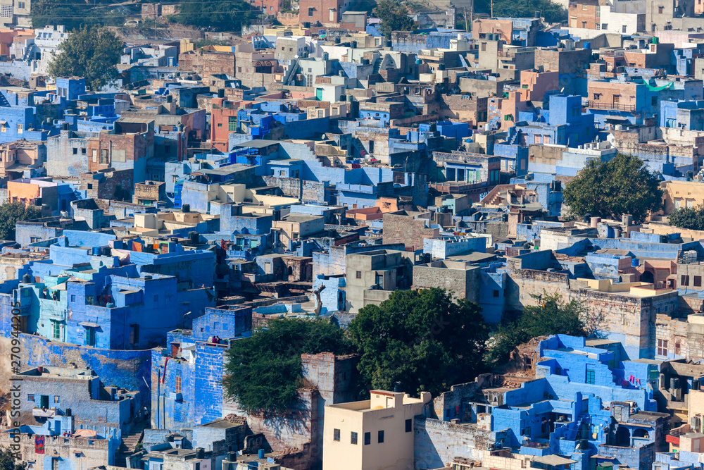 Blue city with blue houses