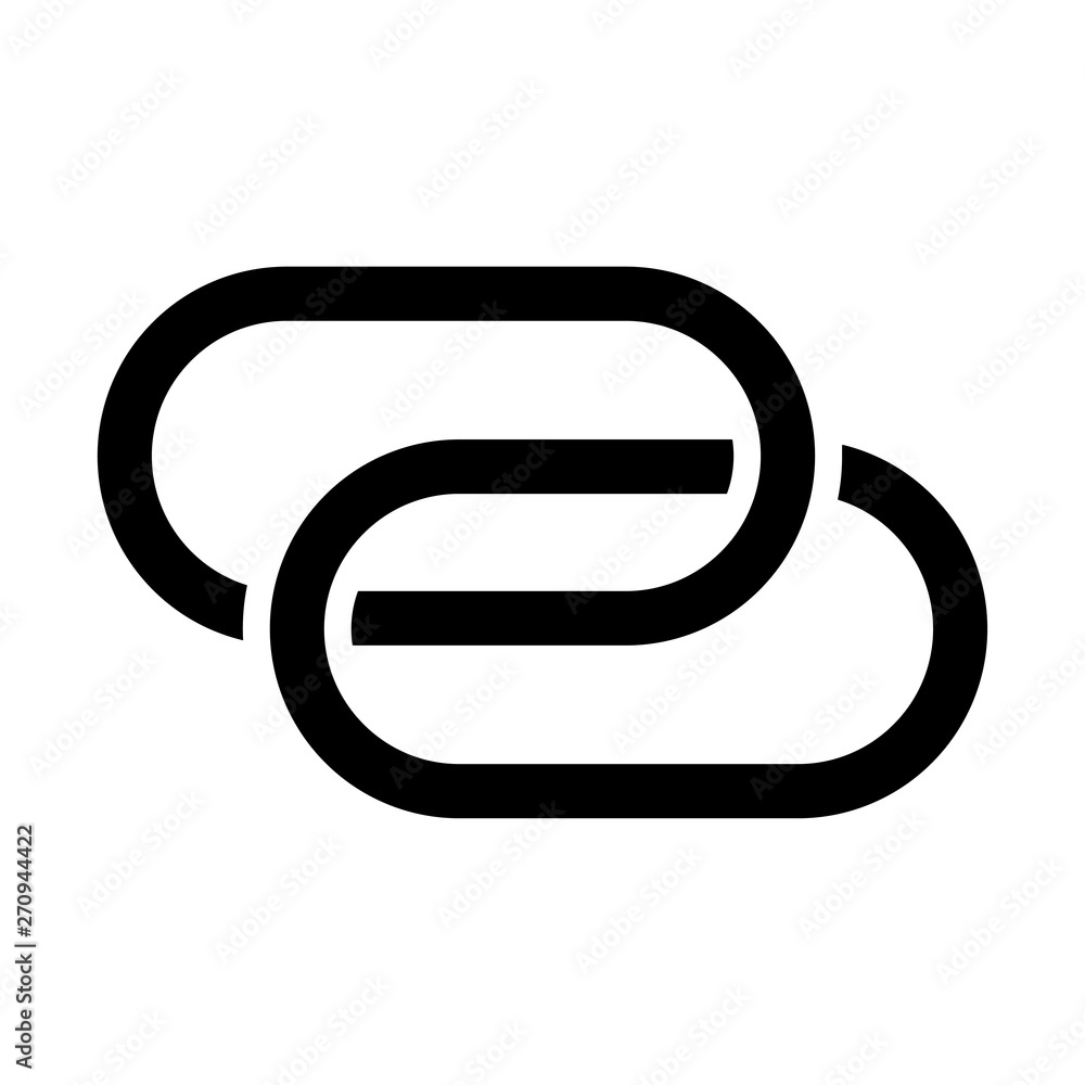 two chain links connected between white backgrond two chain links connected between white backgrond
