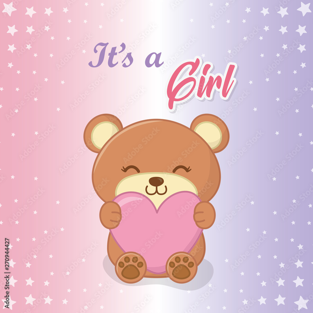 Naklejka premium Baby shower of a girl design