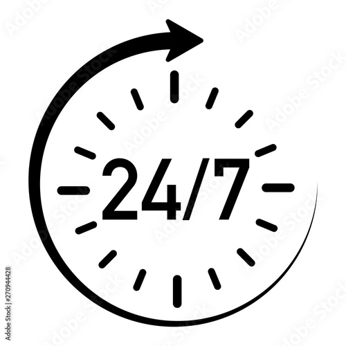 icon showing service available 24 hours a week