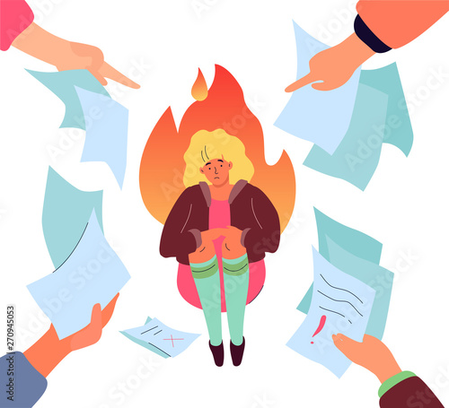 Job burnout - modern colorful flat design style illustration