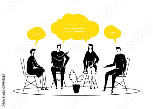 Group therapy - modern flat design style illustration