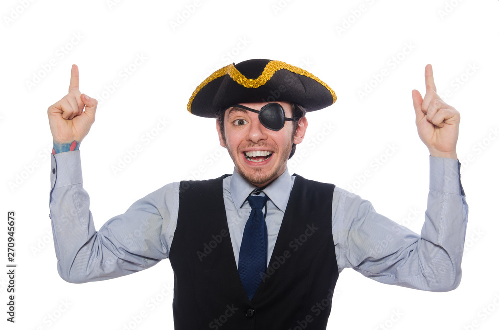 Businessman pirate isolated on white background Businessman pirate isolated on white background