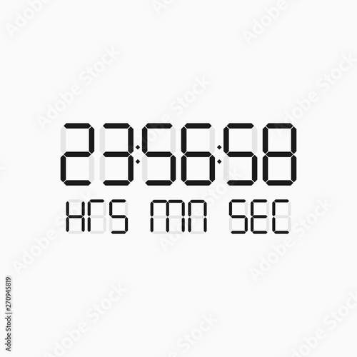 count down digital timer on white background