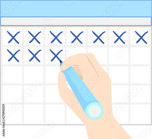 Hand Calendar Mark X Illust...