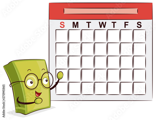 Mascot Book Calendar Illust...