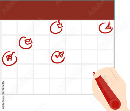 Hand Calendar Mark Daily Wo...