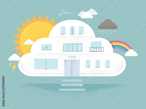 Cloud Weather Building Illu...