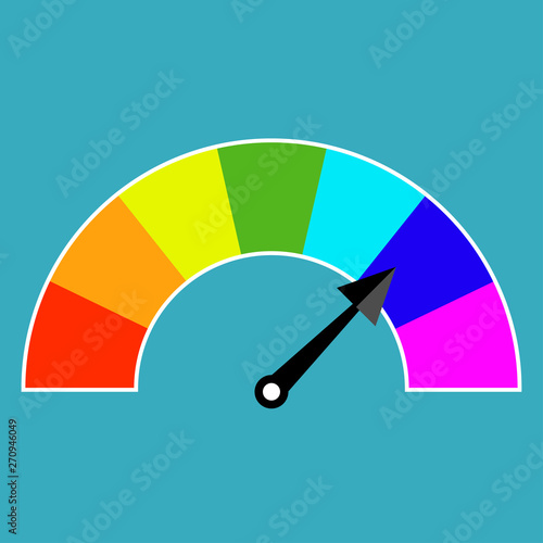 colorful indicator gauge concept with an arrow vector