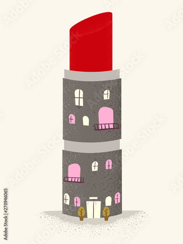 Lipstick Building Illustration