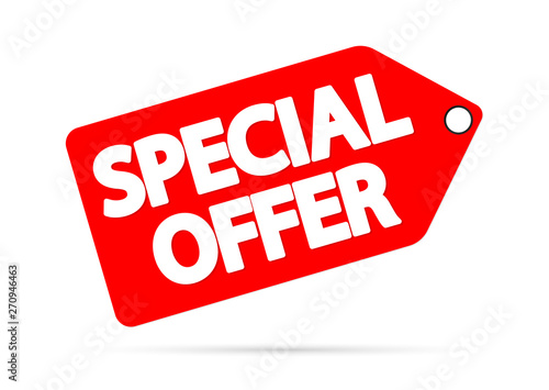 Special Offer, sale tag design template, discount banner, vector illustration