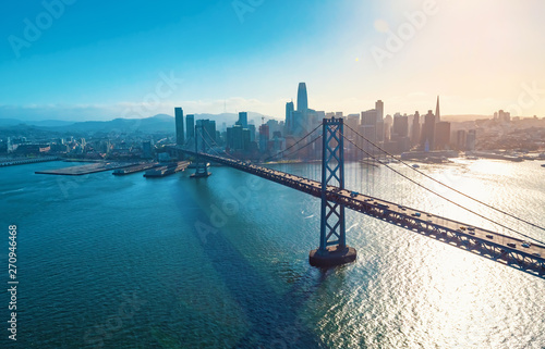 Aerial view of the Bay Bridge in San Francisco, CA photo