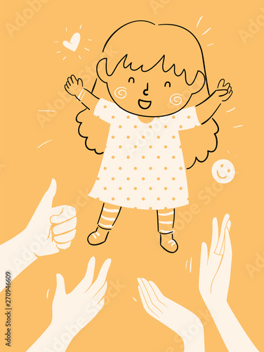 Kid Girl Child Raising Prai...