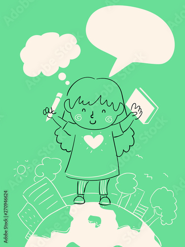 Kid Girl Learn Think Speak ...