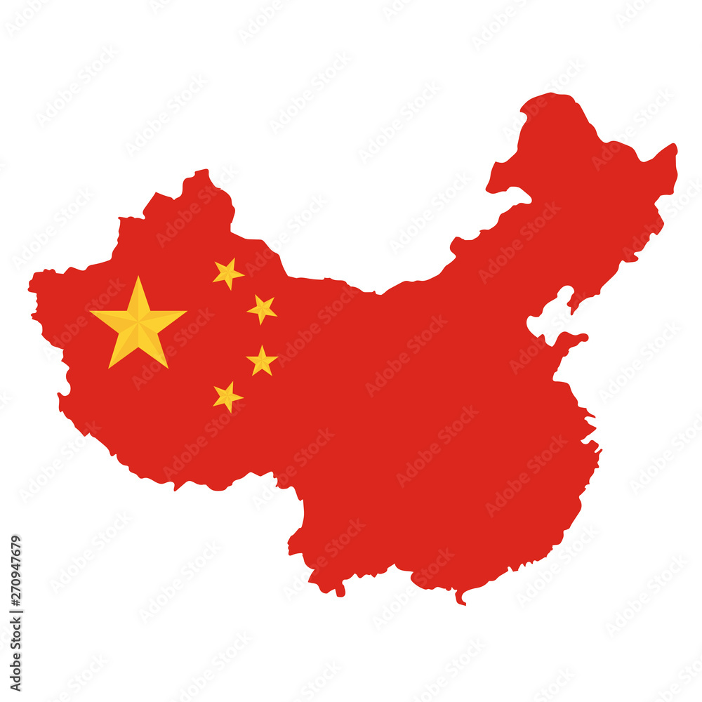 Naklejka premium People's Republic of China map white background