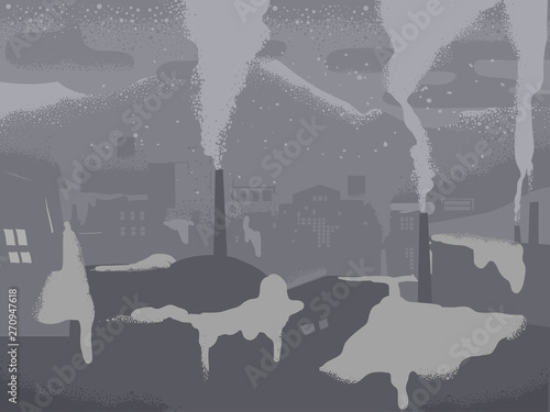 Eco Crisis Smog Snow City  ...