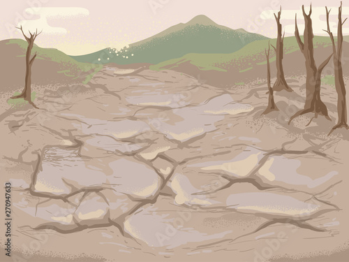 Eco Crisis Soil Degradation Illustration