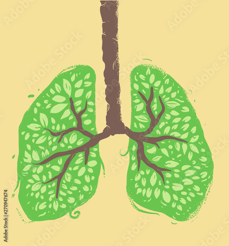 Green Lungs Tree Illustration