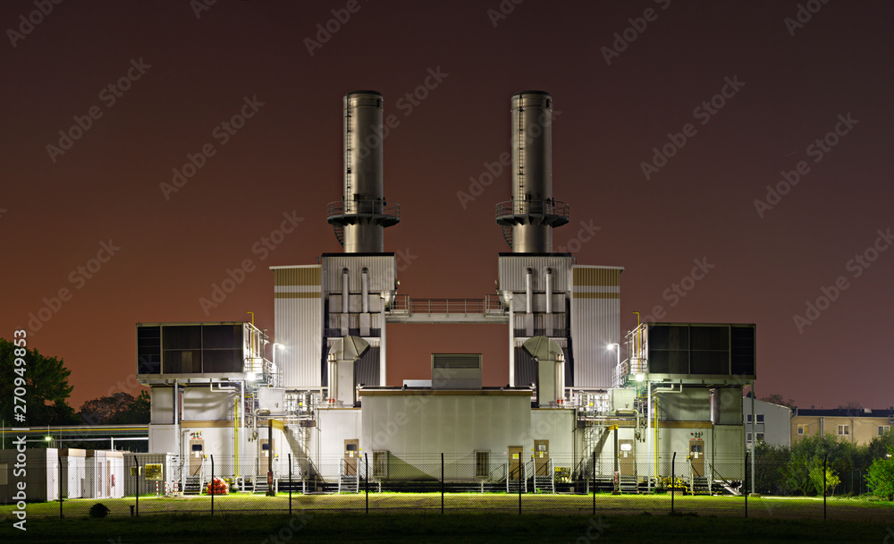 Fototapeta premium Industrial Building At Night