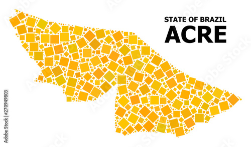 Golden Rotated Square Pattern Map of Acre State