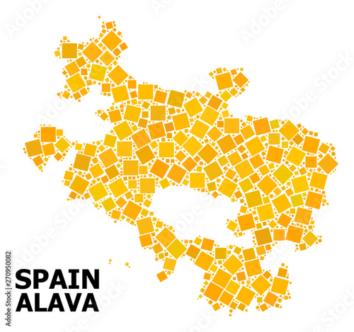 Gold Rotated Square Mosaic Map of Alava Province photo