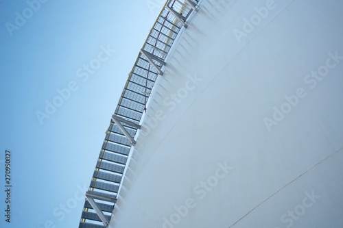 White steel tank for storing oil which is constructed according to API standard