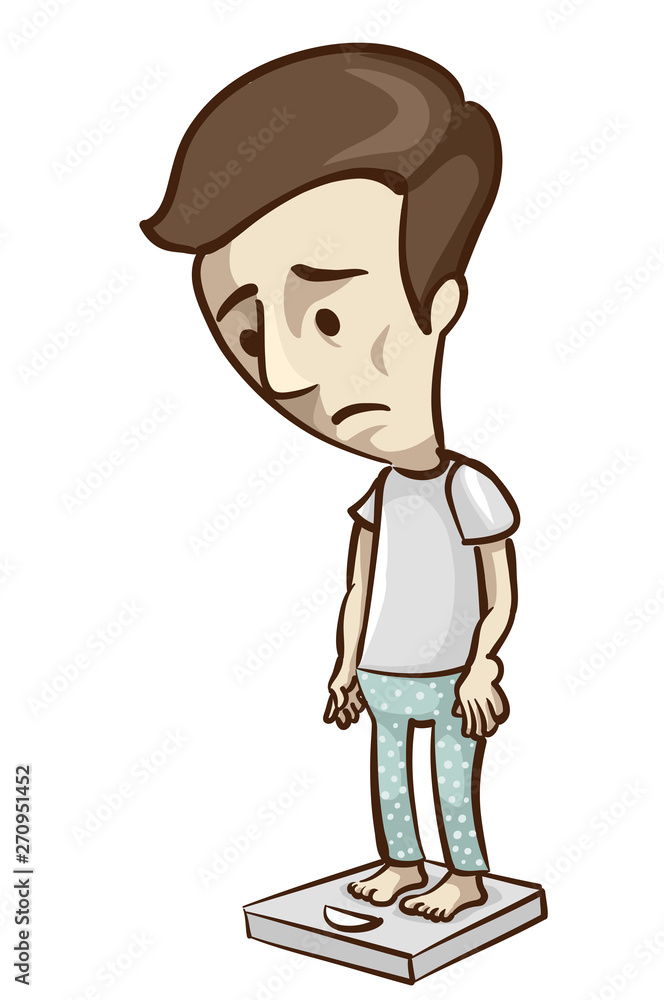 Man Symptoms Weight Loss Illustration