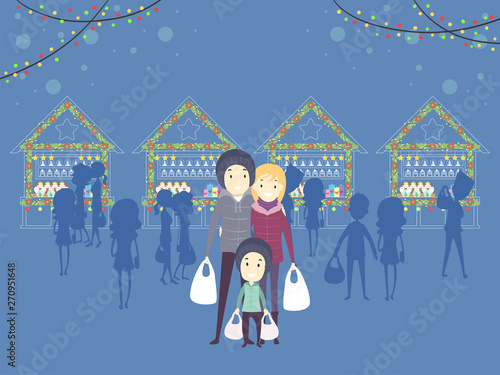 Family Christmas Market Ill...
