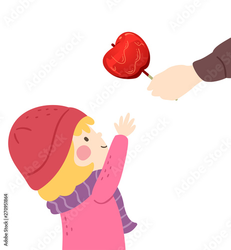 Kid Girl Sugar Apple Illustration