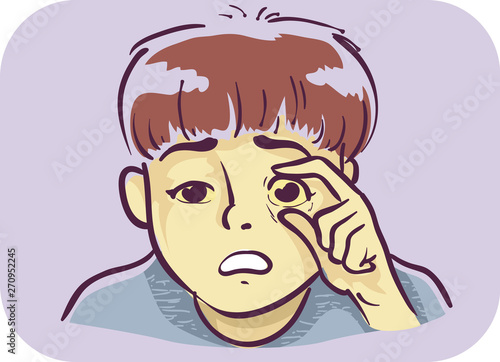Boy Symptom Yellow Skin And Eyes Illustration