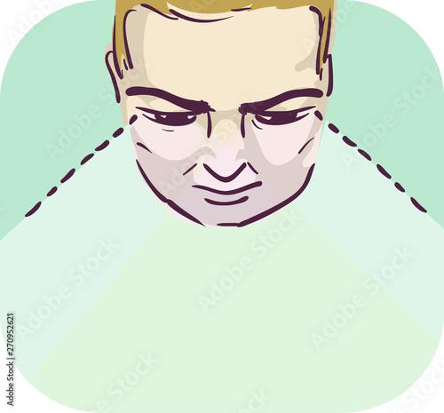 Man Peripheral Vision Impairment Illustration