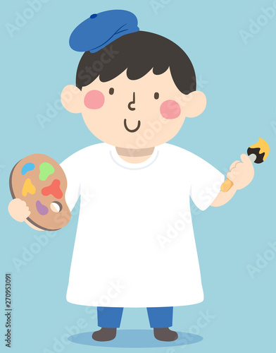 Kid Boy Paint Art Shirt Ill...