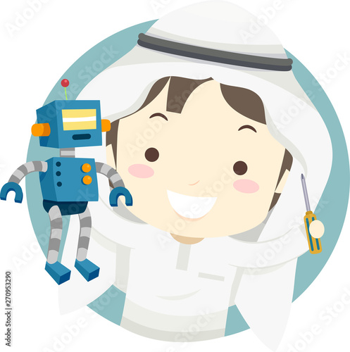 Kid Boy Qatari Robotics Mec...