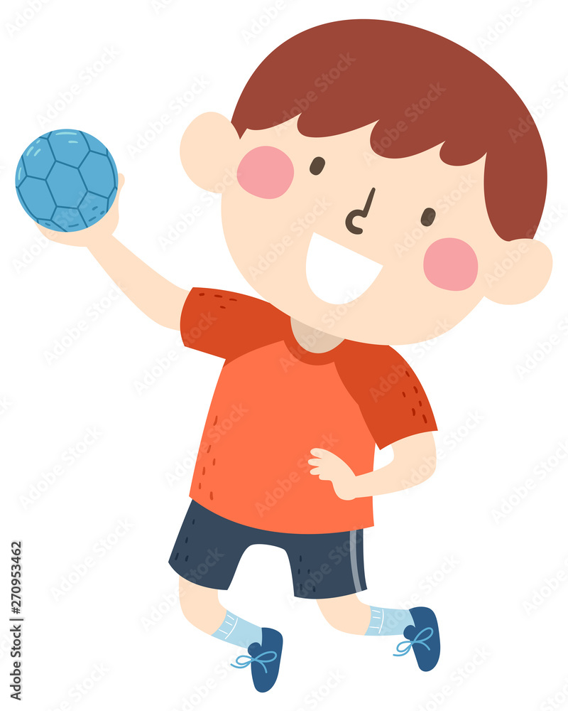 Kid Boy Sweden Handball Illustration