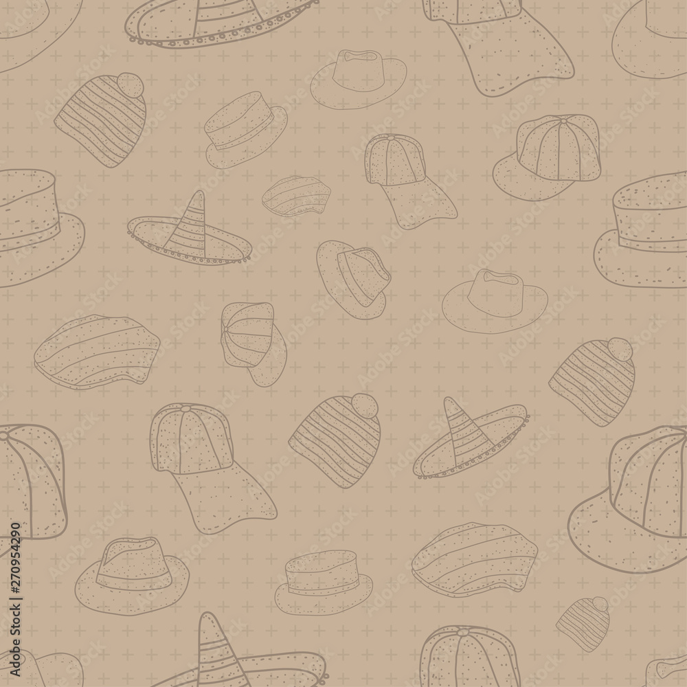 pattern seamless set of hat headgear turban. doodle drawing design style. vector illustation eps10 pattern seamless set of hat headgear turban. doodle drawing design style. vector illustation eps10