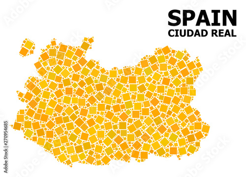 Golden Rotated Square Pattern Map of Ciudad Real Province