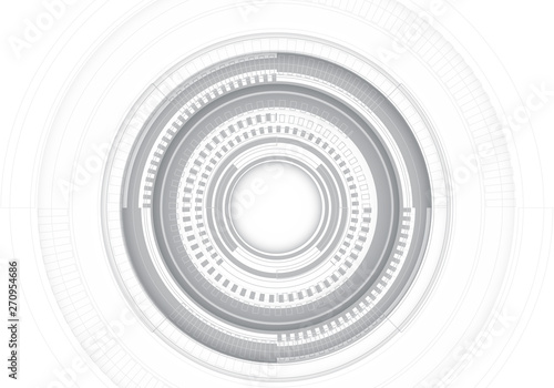 Abstract grey circle line system on white design modern futuristic technology background vector illustration.