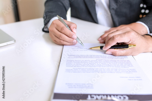 Businessman signed a contract agreement to invest together.