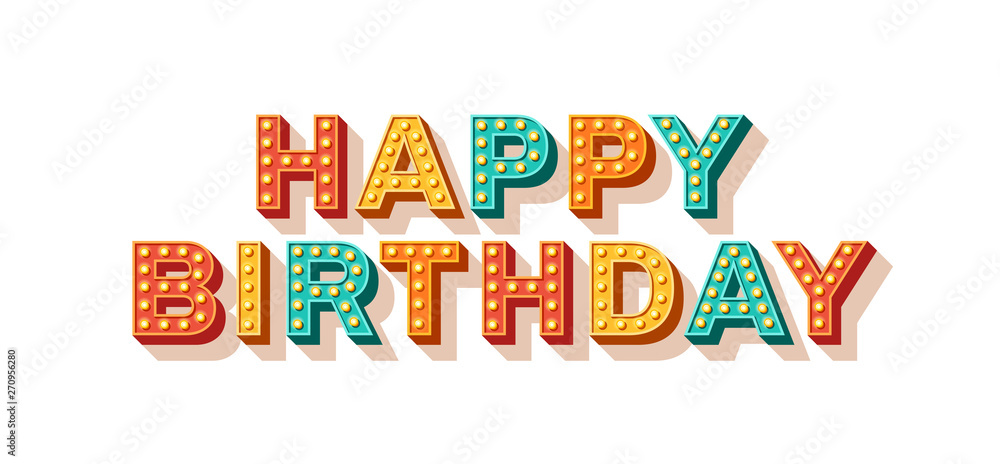 Happy Birthday retro typography Happy Birthday retro typography
