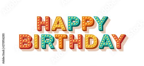 Happy Birthday retro typography