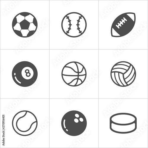 Sport balls trendy flat icons. Vector eps10