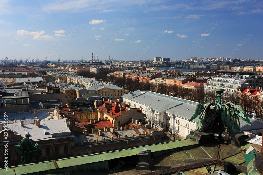 View of the roofs of the city of St. Petersburg