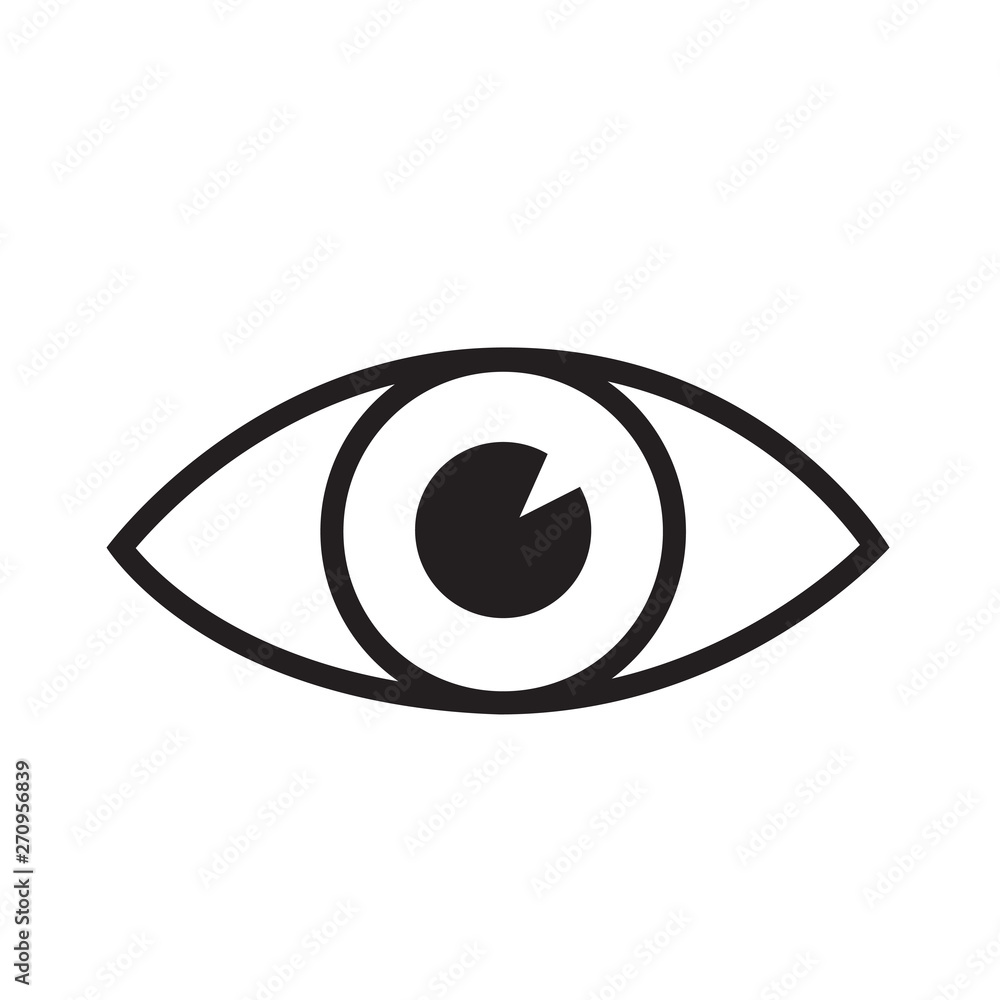 Eye vector line icon isolated on white Eye vector line icon isolated on white