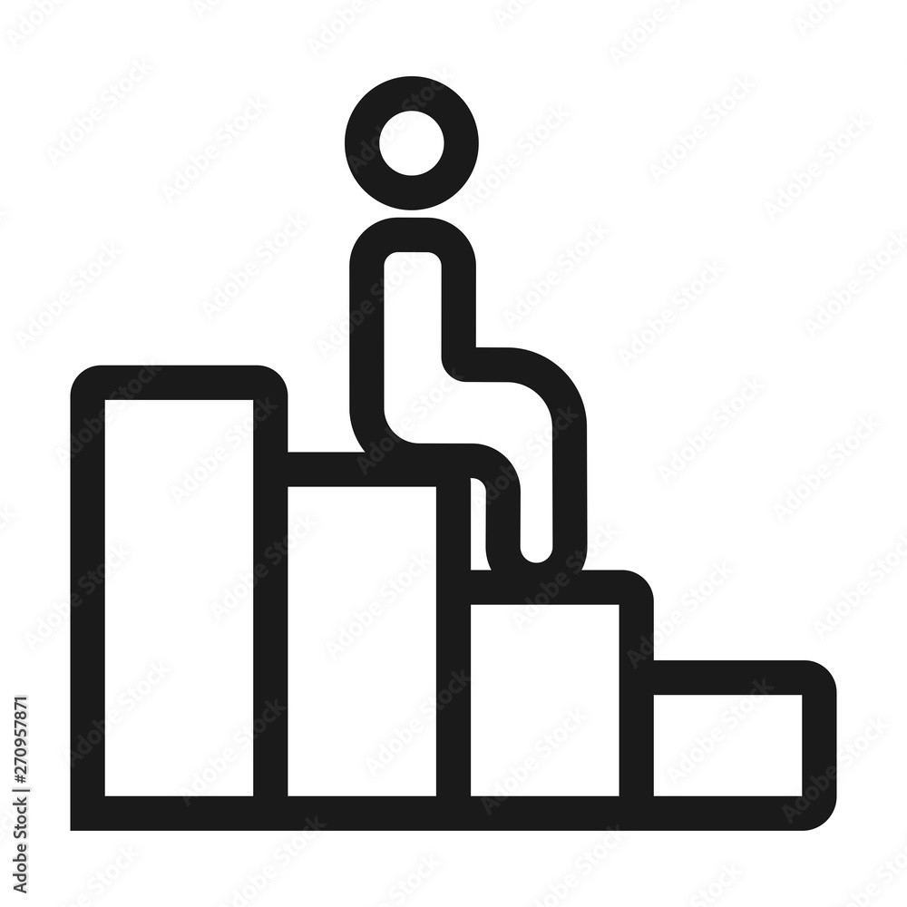 sitting man - minimal line web icon. simple vector illustration. concept for infographic, website or app. sitting man - minimal line web icon. simple vector illustration. concept for infographic, website or app.