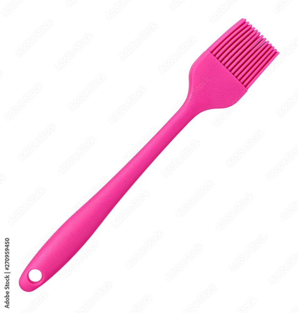 Pink culinary brush, kitchen utensil. Isolated background Pink culinary brush, kitchen utensil. Isolated background