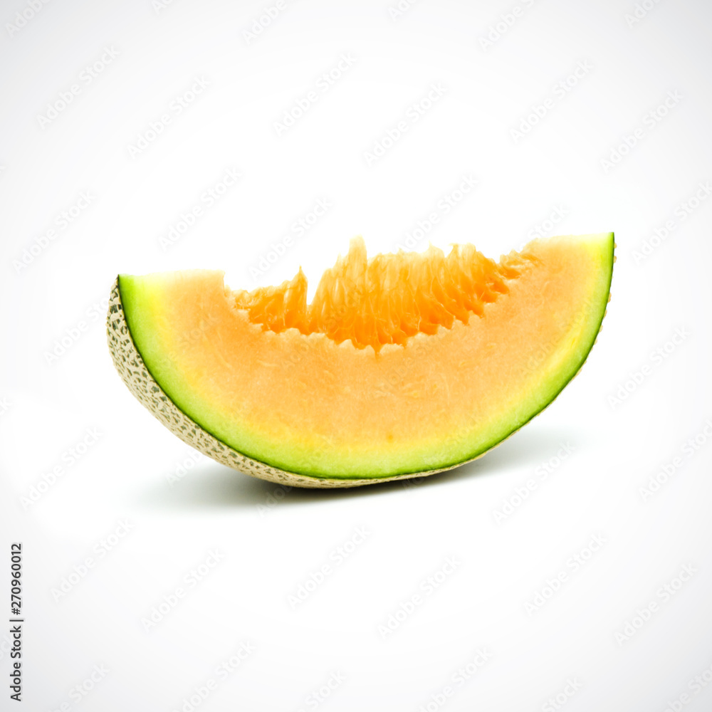 Cantaloupe Melon,with Orange flesh on the White Blackground. Cantaloupe Melon,with Orange flesh on the White Blackground.