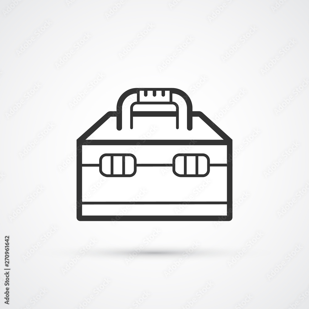 Toolbox flat line black icon. Vector eps 10 Toolbox flat line black icon. Vector eps 10