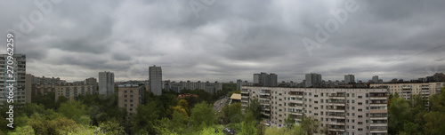 Moscow city panorama at cloudy day