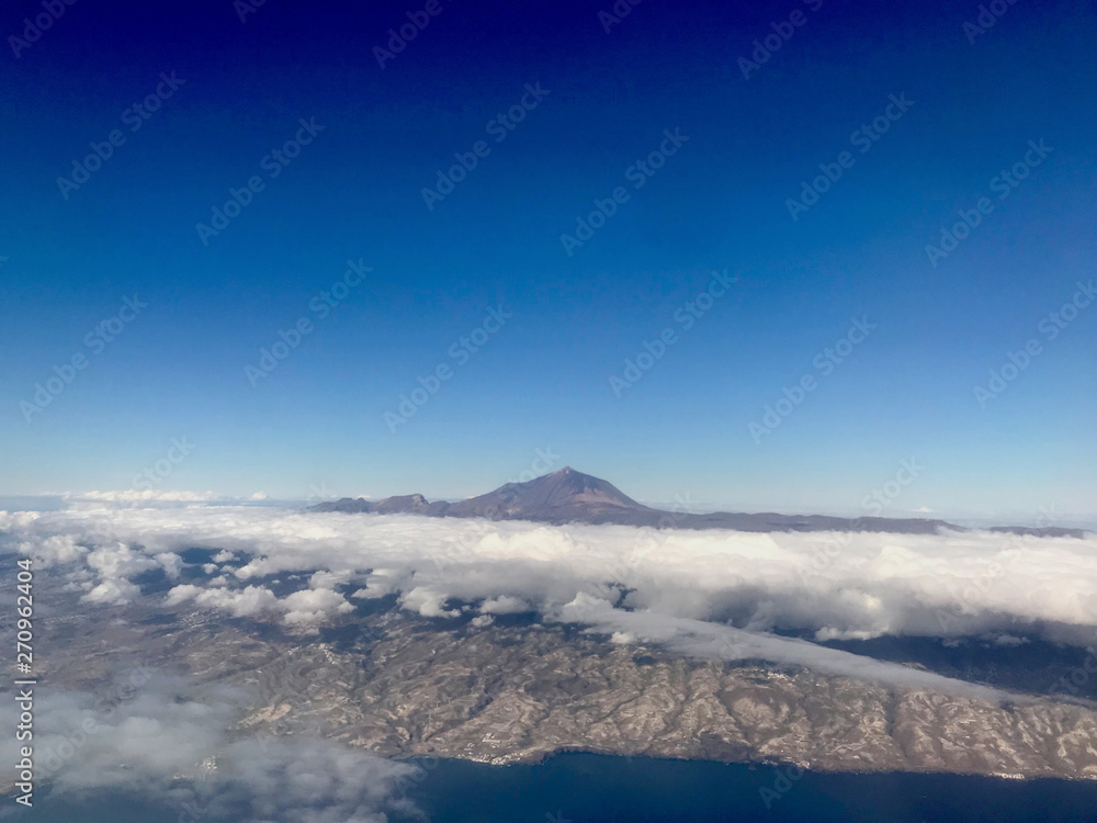 Tenerife island above the clouds