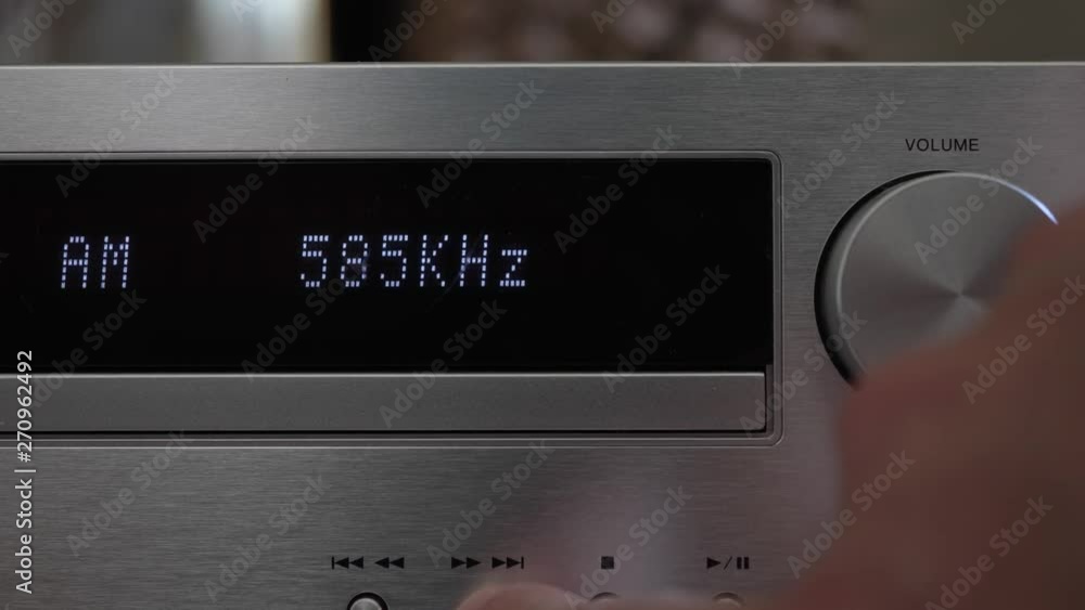 Tuning am radio station. Close up view Tuning am radio station. Close up view